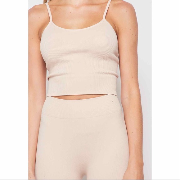 TANK TOP AND BIKER SHORT SET - MISTY NUDE - Picture 4 of 5